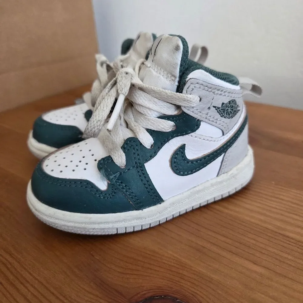 Nike Air Jordan Baby Toddler Shoes Mid Sneakers Green White US 5 C
